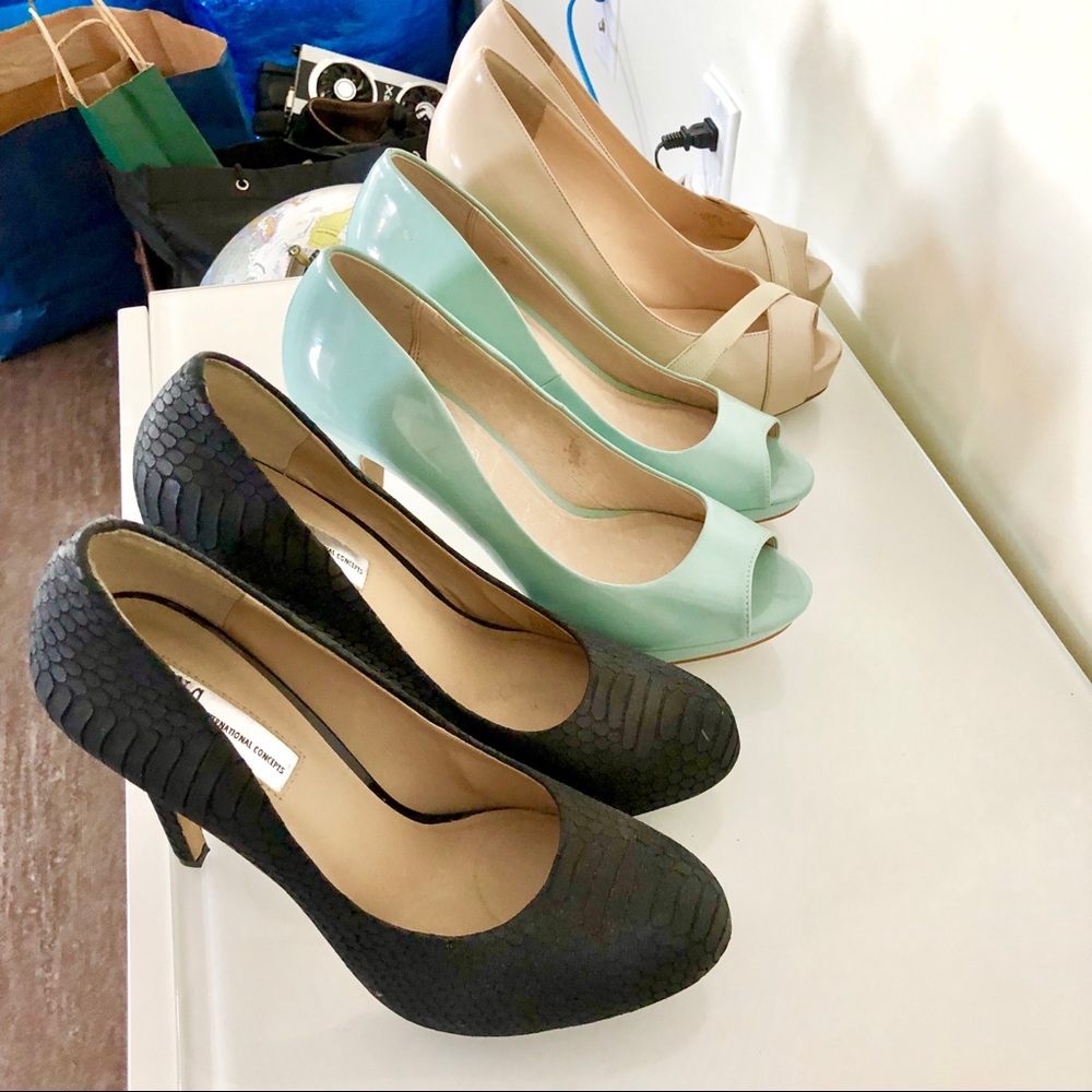 3 pairs of designer heels! Size 8.5